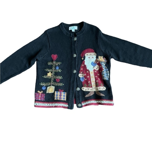 HBaskin Clothiers Vintage Navy Christmas Sweater M - Picture 2 of 7